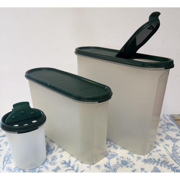 TUPPERWARE Modular Mates LOT of 3 Oval #4 2351 #3 2401 #2 1606 Sheer Green - Picture 1 of 8